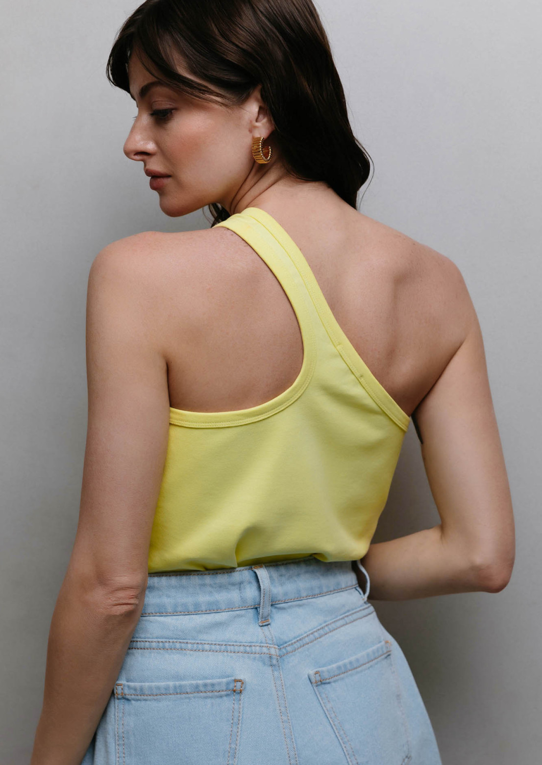 Lemon ribana one-shoulder top